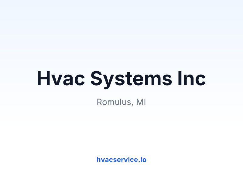 Hvac Systems Inc