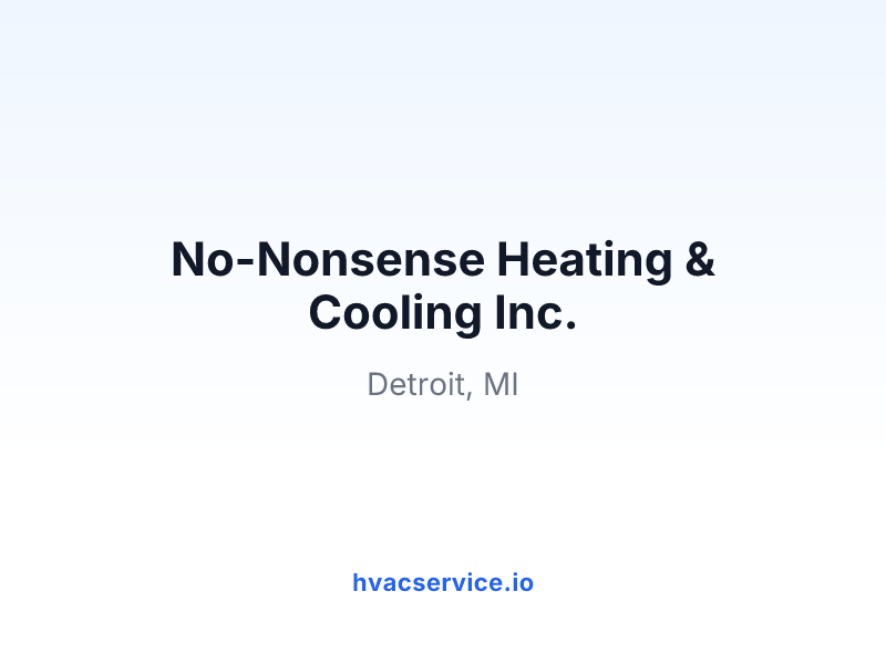 No-Nonsense Heating & Cooling Inc.