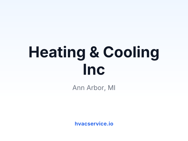 Heating & Cooling Inc