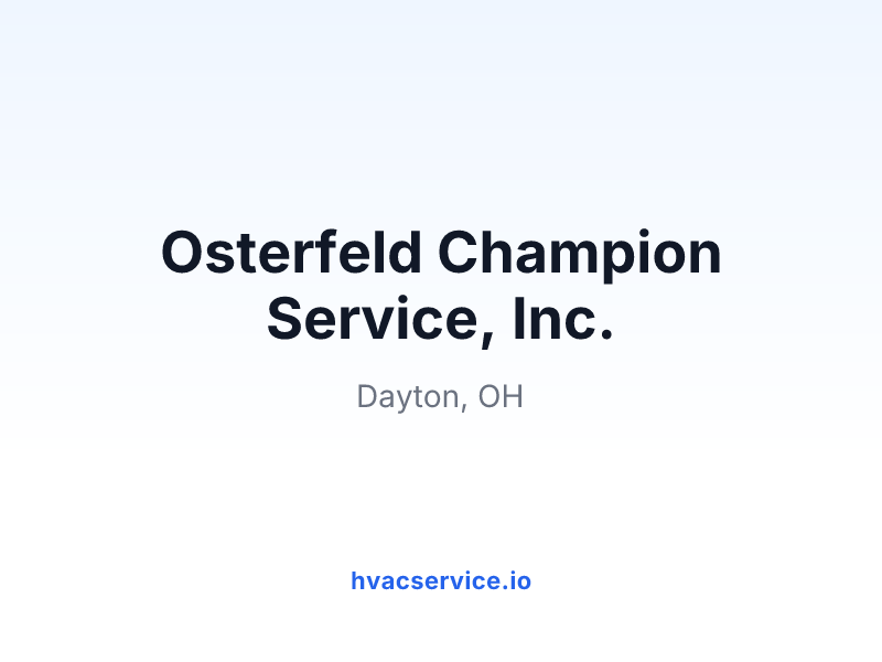 Osterfeld Champion Service, Inc.