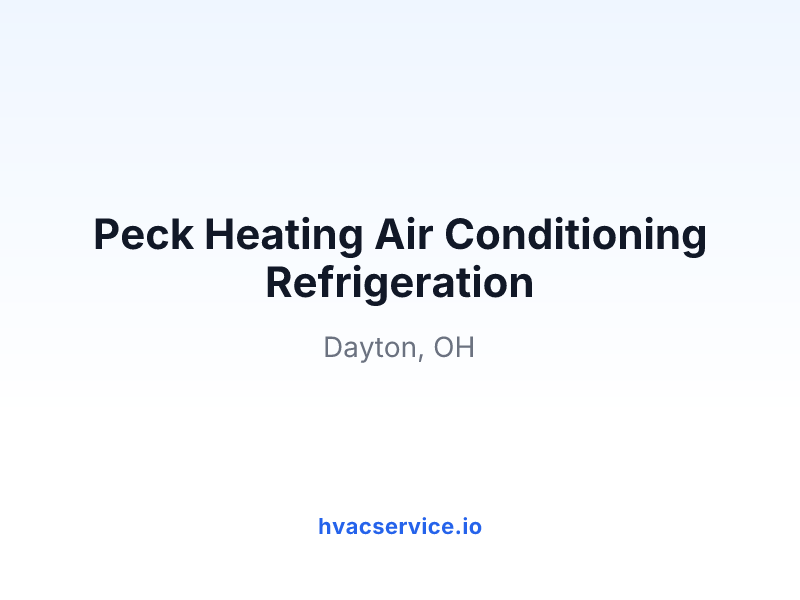 Peck Heating Air Conditioning Refrigeration