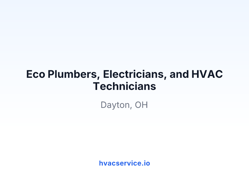Eco Plumbers, Electricians, and HVAC Technicians
