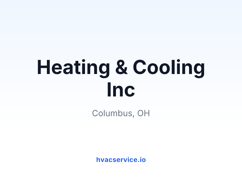 Heating & Cooling Inc