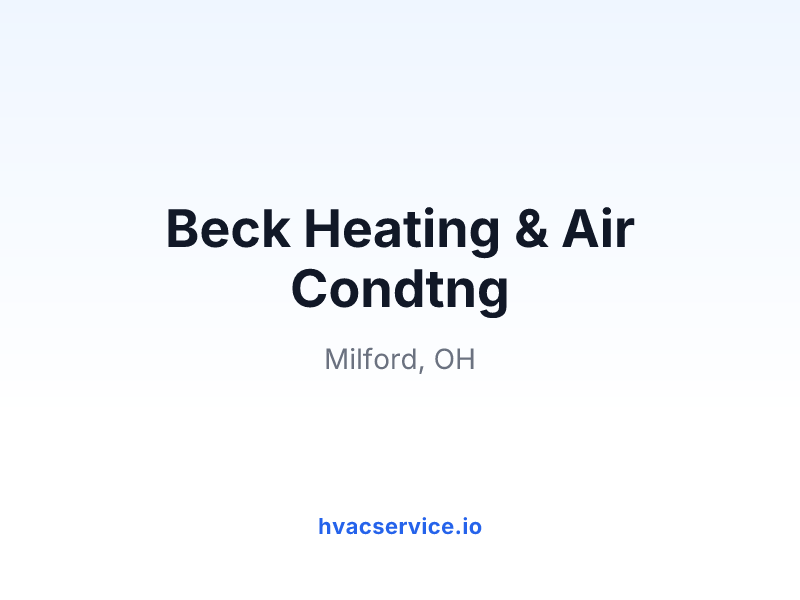 Beck Heating & Air Condtng