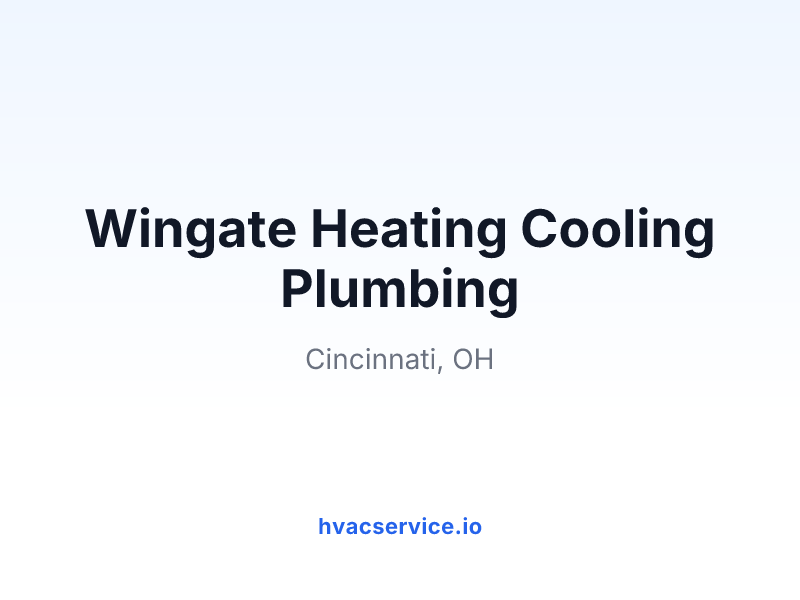Wingate Heating Cooling Plumbing