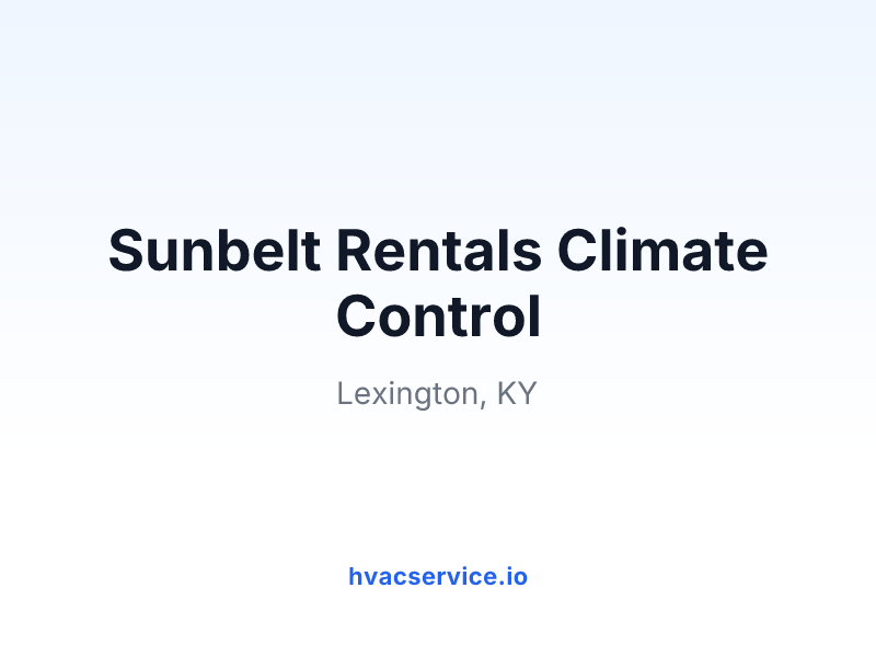 Sunbelt Rentals Climate Control