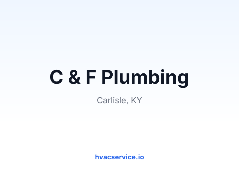 C & F Plumbing