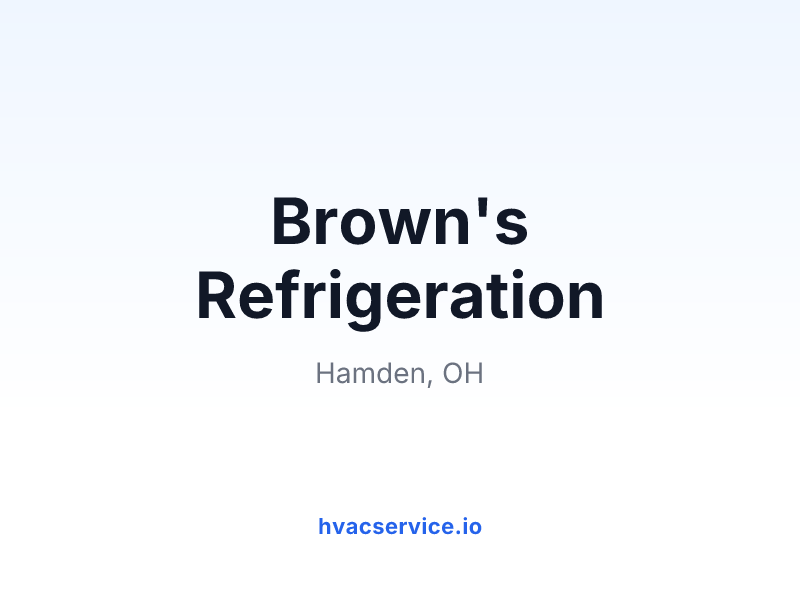 Brown's Refrigeration