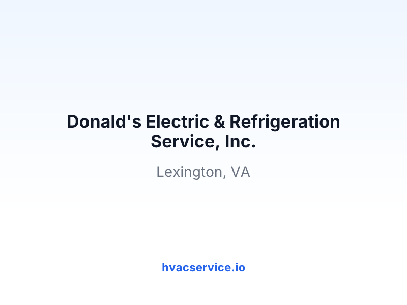 Donald's Electric & Refrigeration Service, Inc.