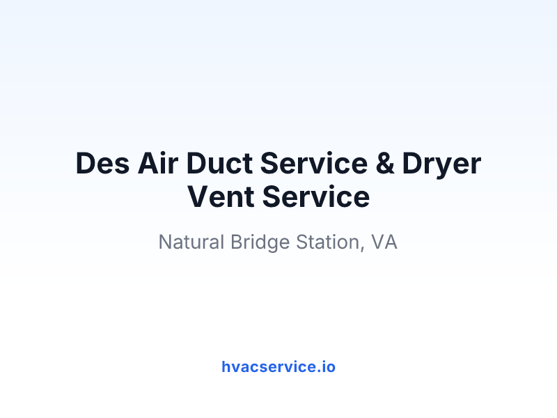 Des Air Duct Service & Dryer Vent Service