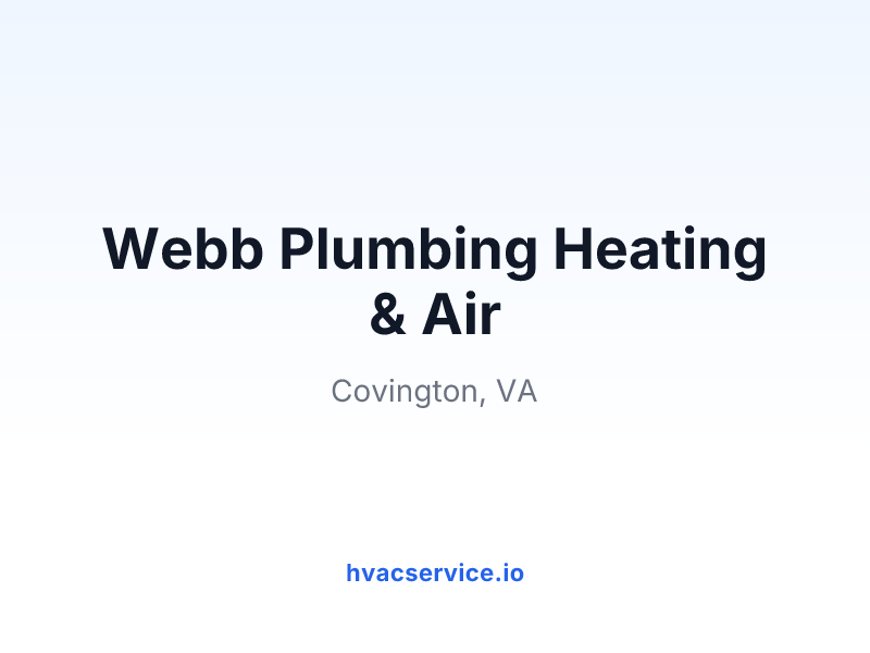 Webb Plumbing Heating & Air