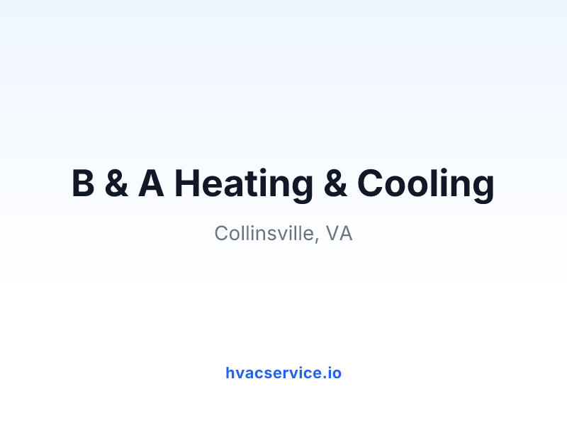 B & A Heating & Cooling