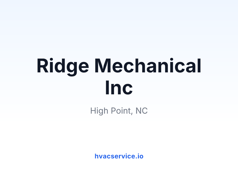 Ridge Mechanical Inc