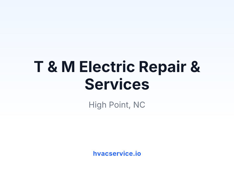 T & M Electric Repair & Services