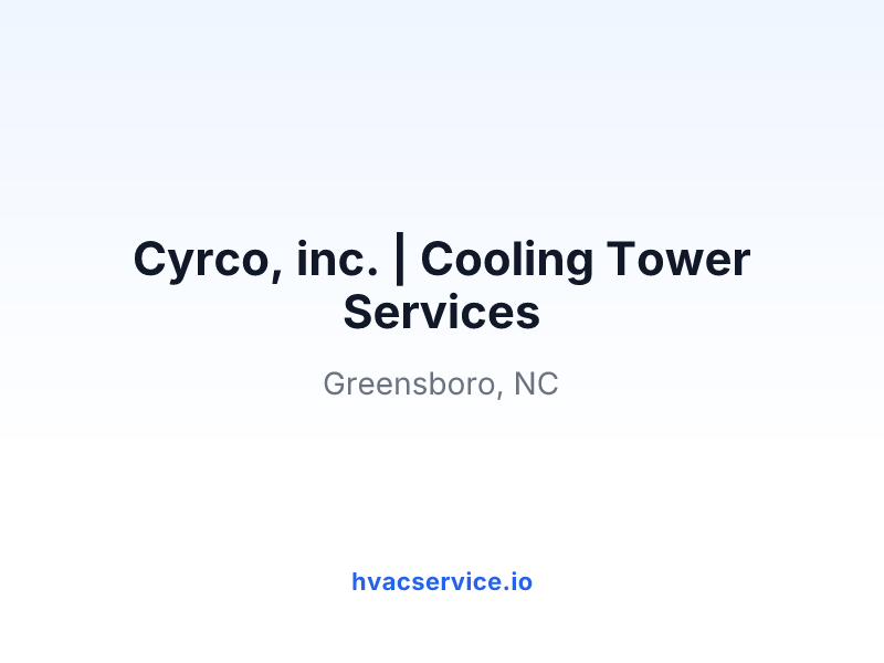 Cyrco, inc. | Cooling Tower Services