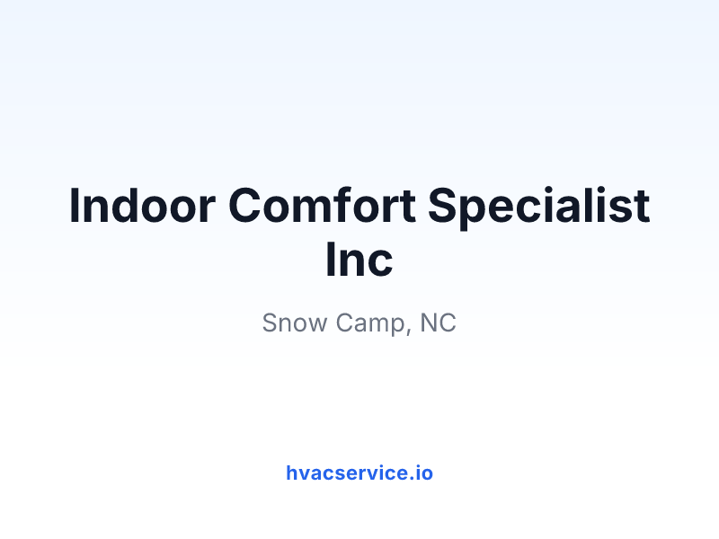 Indoor Comfort Specialist Inc
