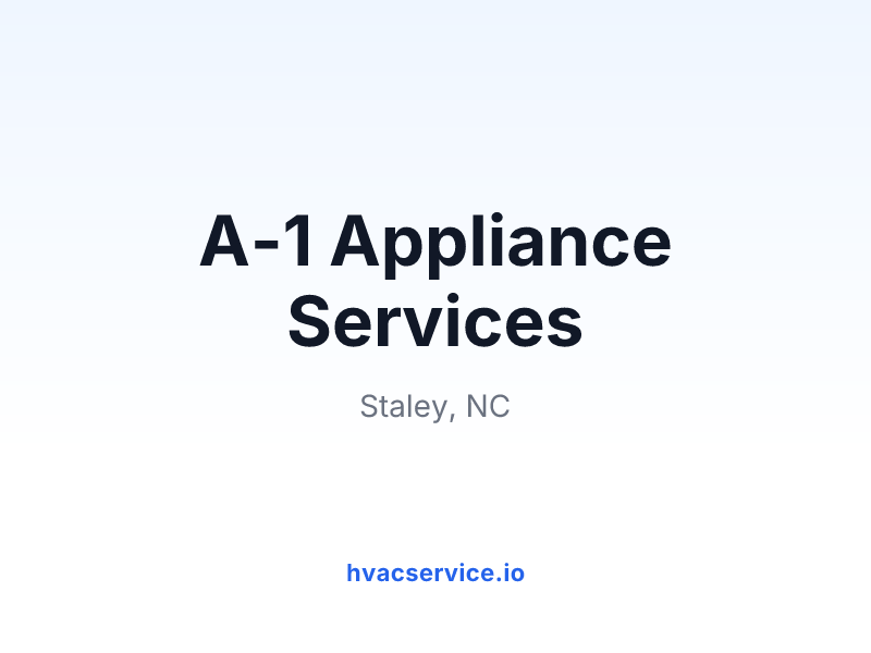 A-1 Appliance Services