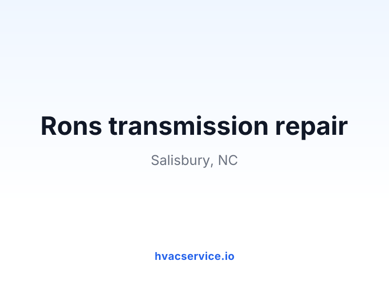 Rons transmission repair