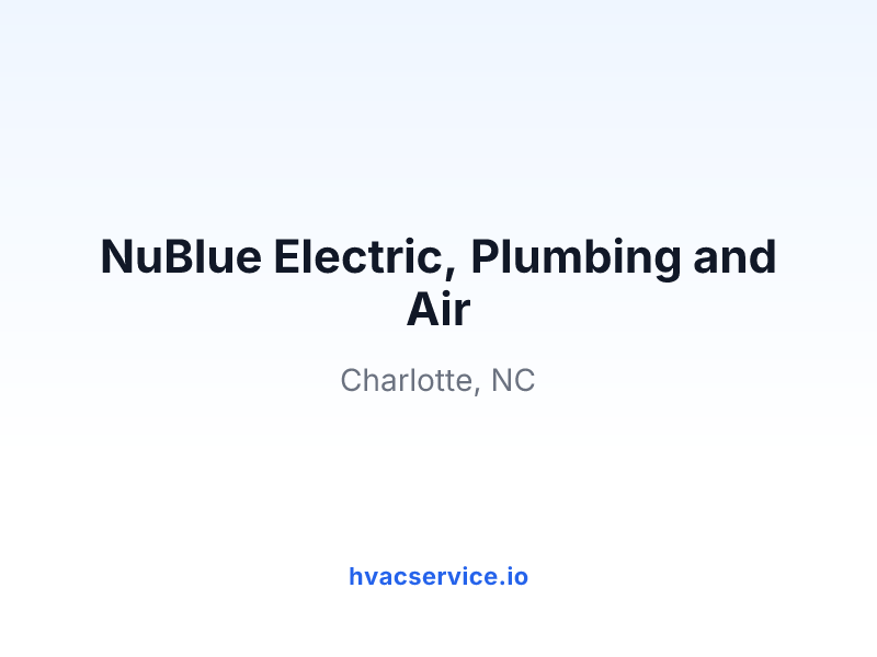 NuBlue Electric, Plumbing and Air