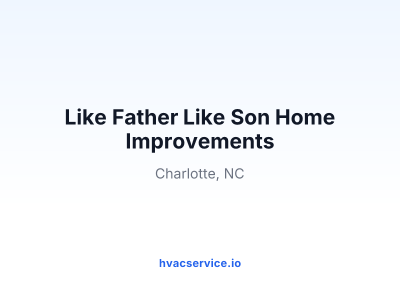Like Father Like Son Home Improvements