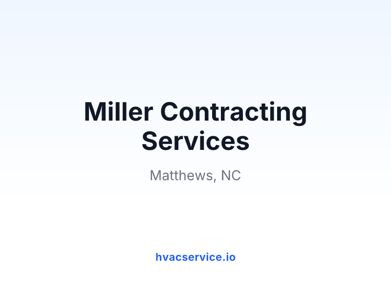 Miller Contracting Services