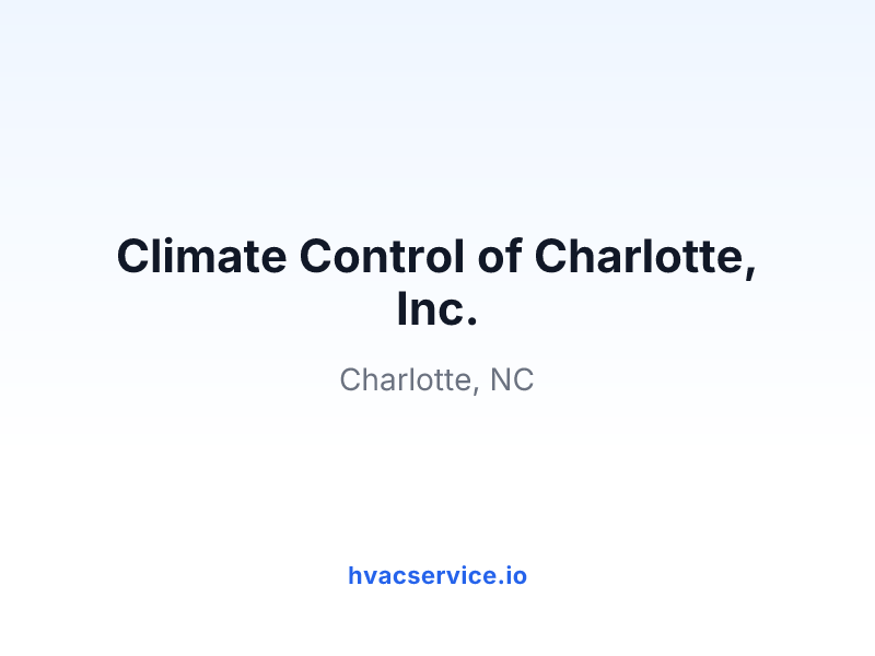 Climate Control of Charlotte, Inc.