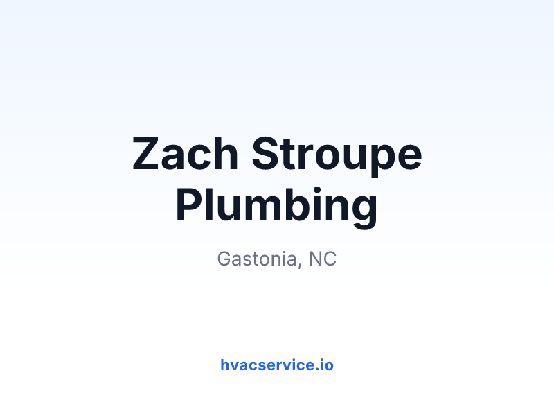Zach Stroupe Plumbing