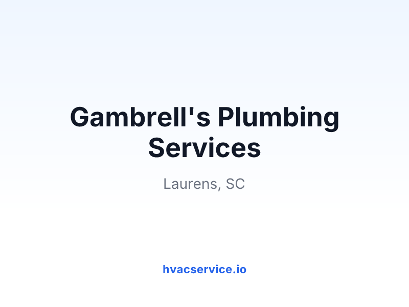 Gambrell's Plumbing Services