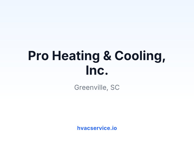 Pro Heating & Cooling, Inc.