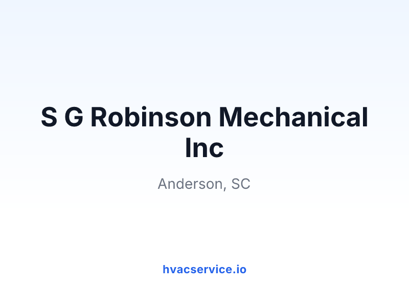 S G Robinson Mechanical Inc