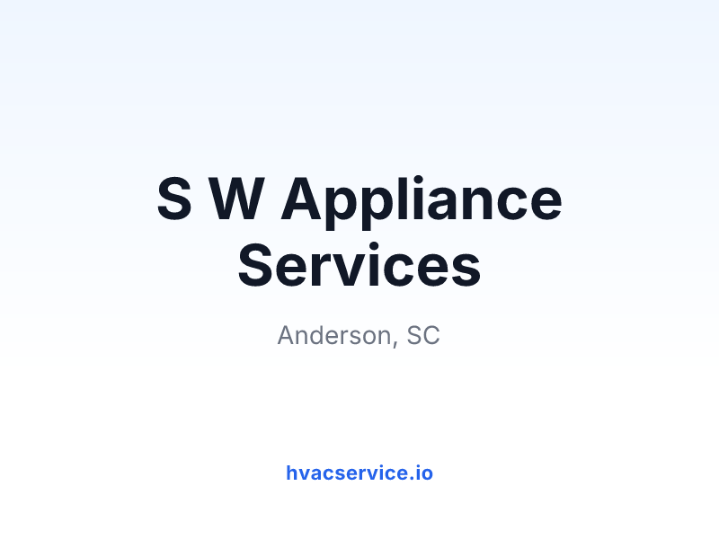 S W Appliance Services