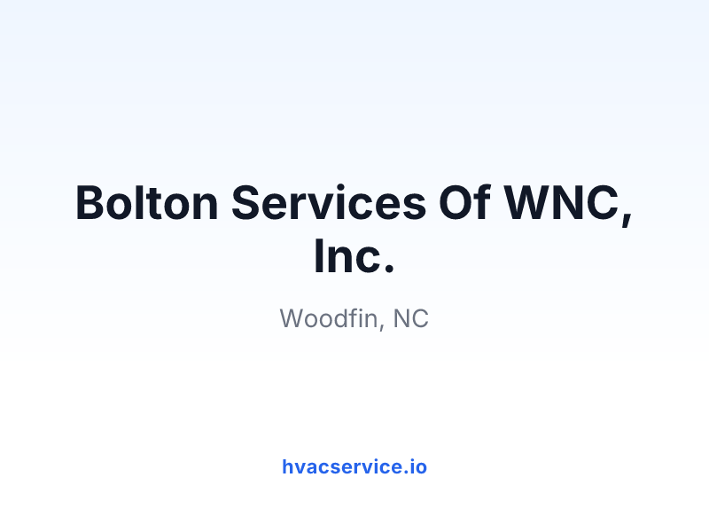Bolton Services Of WNC, Inc.