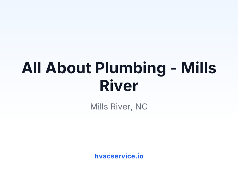 All About Plumbing - Mills River