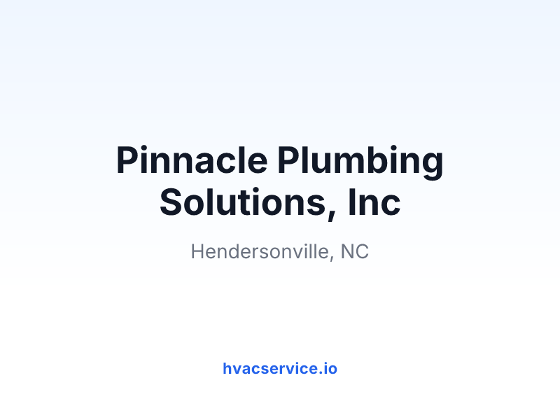 Pinnacle Plumbing Solutions, Inc