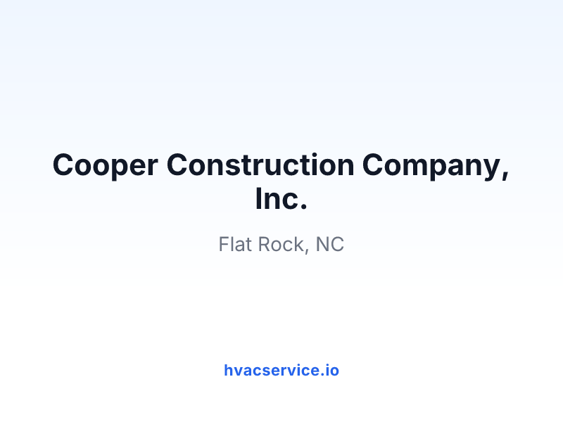 Cooper Construction Company, Inc.
