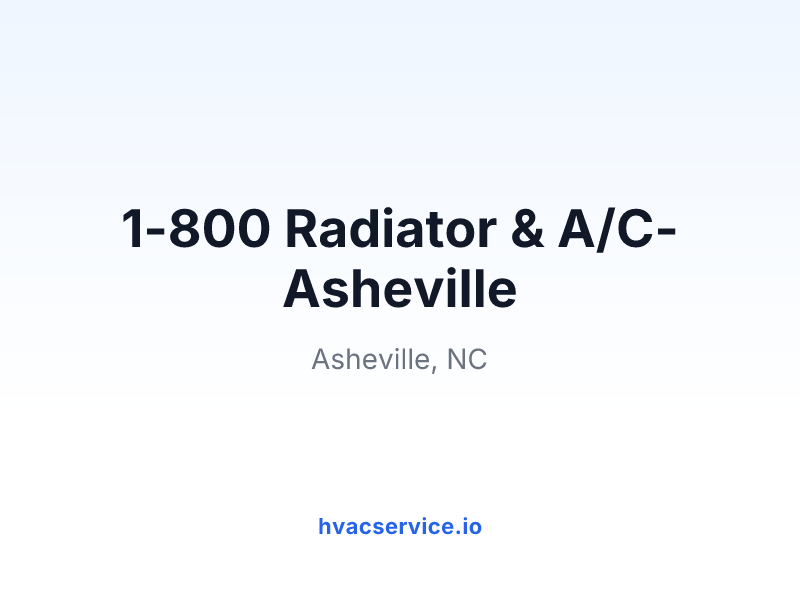 1-800 Radiator & A/C-Asheville