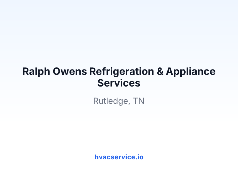 Ralph Owens Refrigeration & Appliance Services
