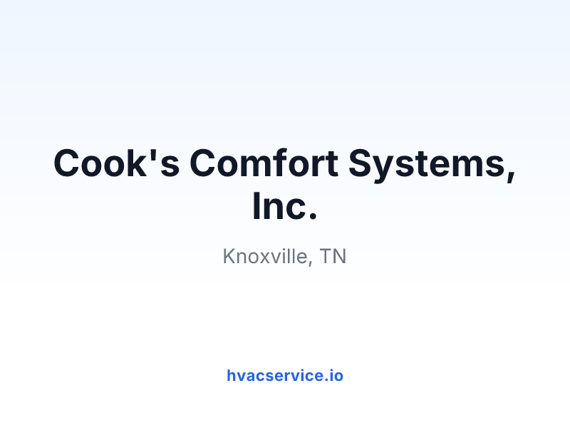 Cook's Comfort Systems, Inc.
