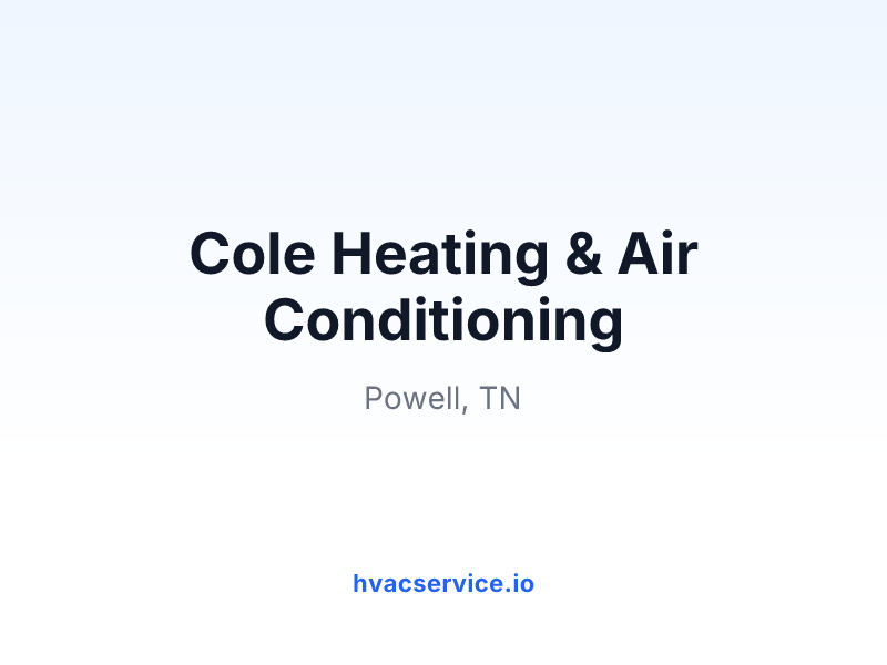 Cole Heating & Air Conditioning