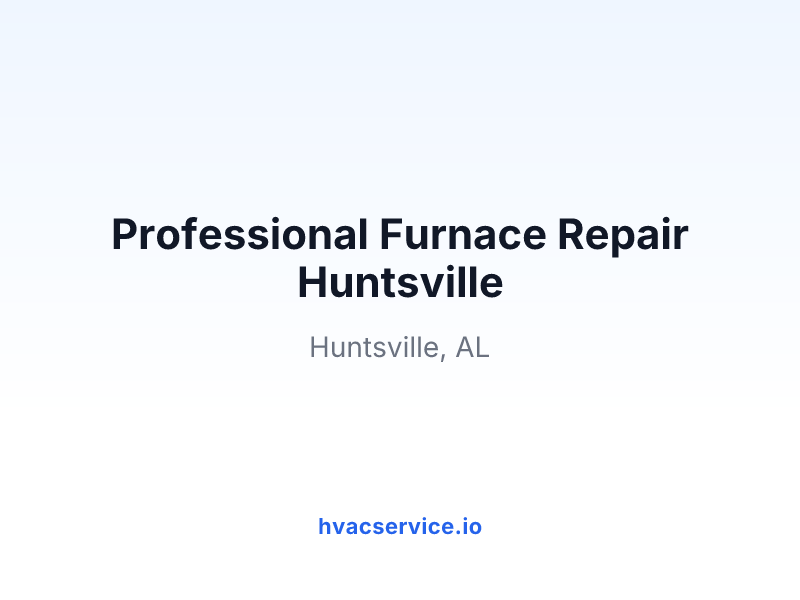 Professional Furnace Repair Huntsville
