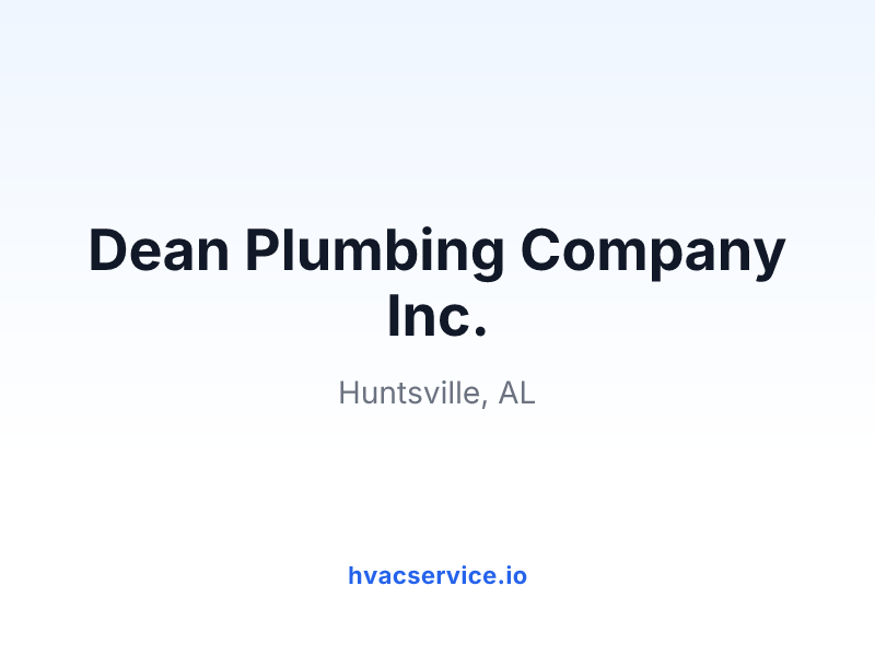 Dean Plumbing Company Inc.