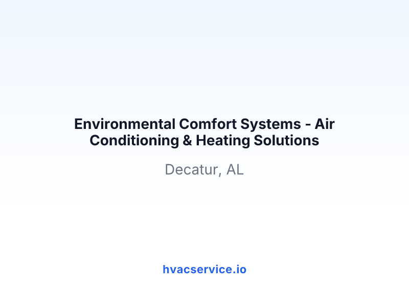 Environmental Comfort Systems - Air Conditioning & Heating Solutions