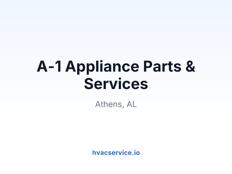 A-1 Appliance Parts & Services