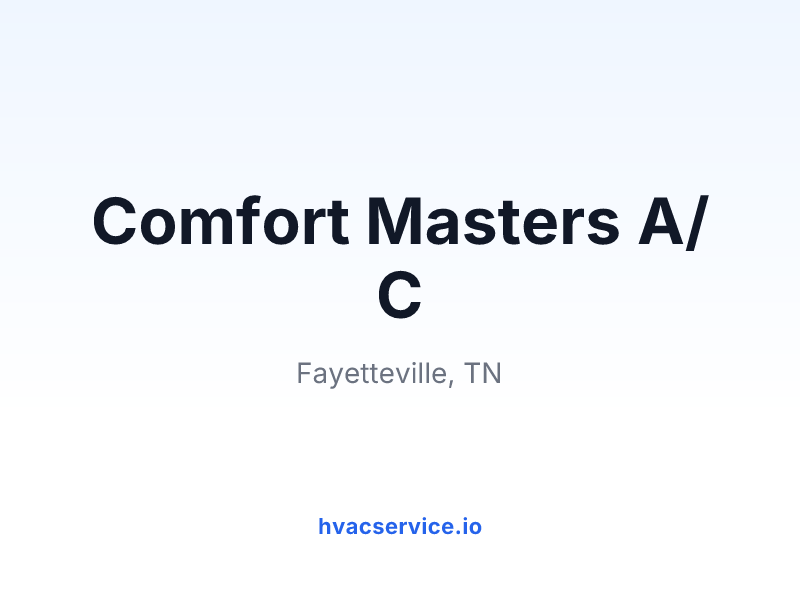 Comfort Masters A/C