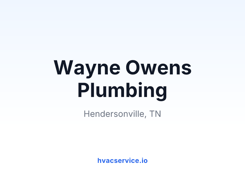 Wayne Owens Plumbing
