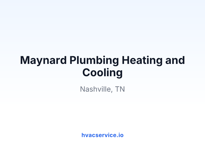 Maynard Plumbing Heating and Cooling