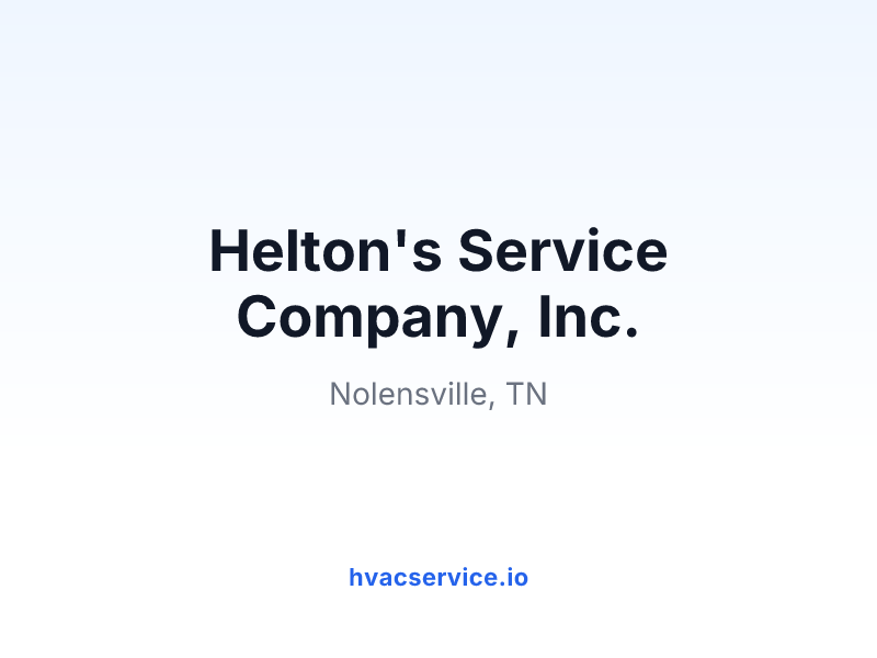 Helton's Service Company, Inc.