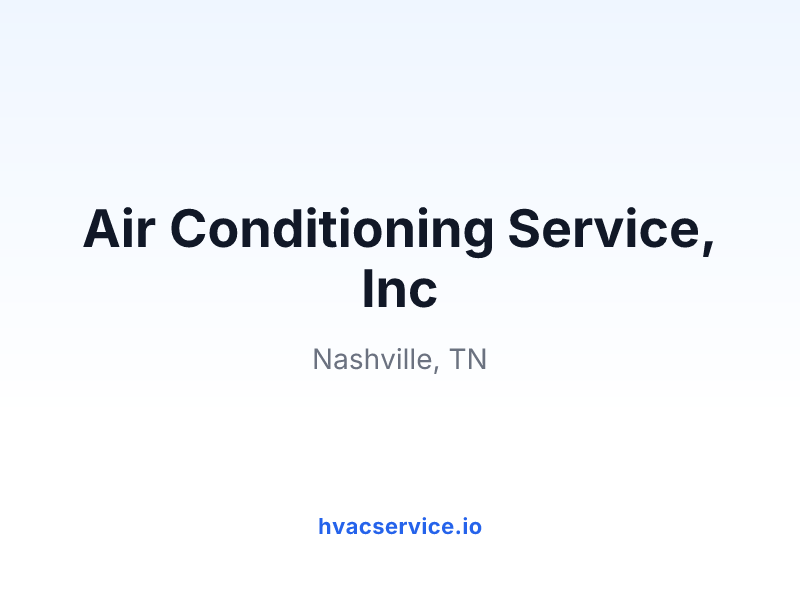 Air Conditioning Service, Inc