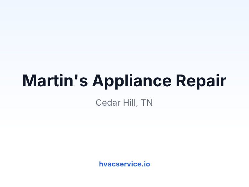 Martin's Appliance Repair