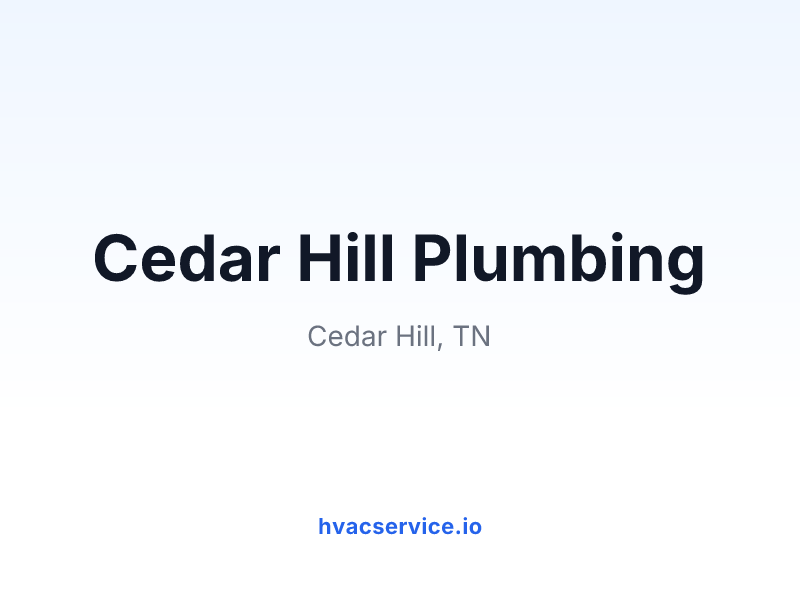 Cedar Hill Plumbing